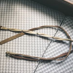 Gold double-wrap leather belt